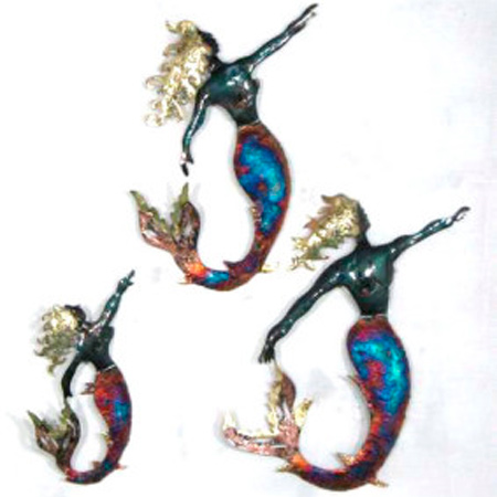 PMA-080       Mermaids Set of 3 Large 13.5 x 9.5, Medium 13″ x 9″, Small 10″ x 8.5